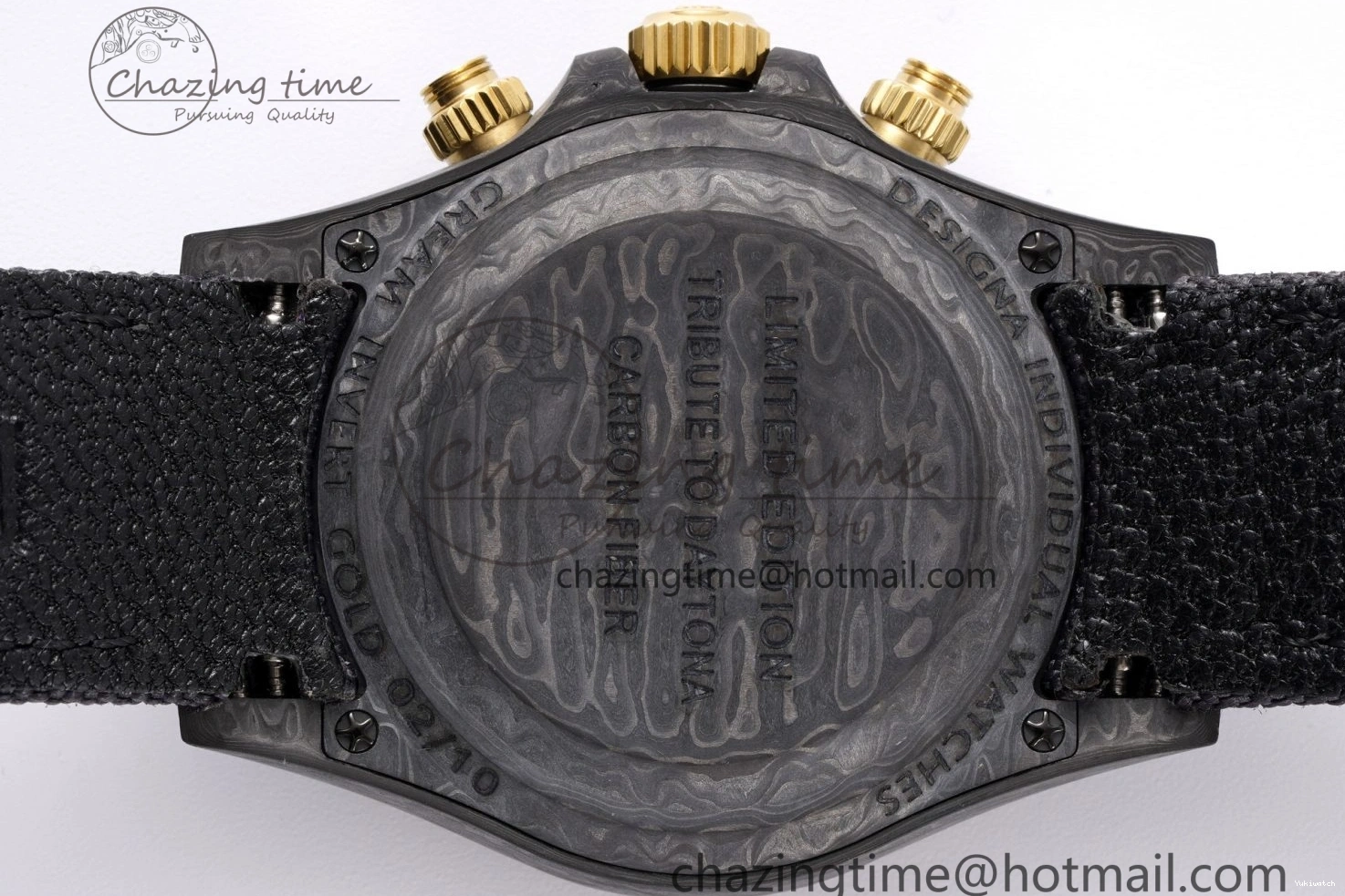 and Daytona Bezel Edition A7750 Black Gold DIWF Nylon Case DIW Carbon Black on Strap Dial 0117